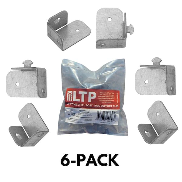 5 in. x 4 in. x 2 in. Galvanized Steel Rail Support Clips, (6-Pack)