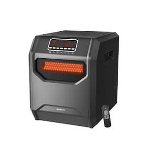 Electric 6 Element Infrared Space Heater Black Plastic