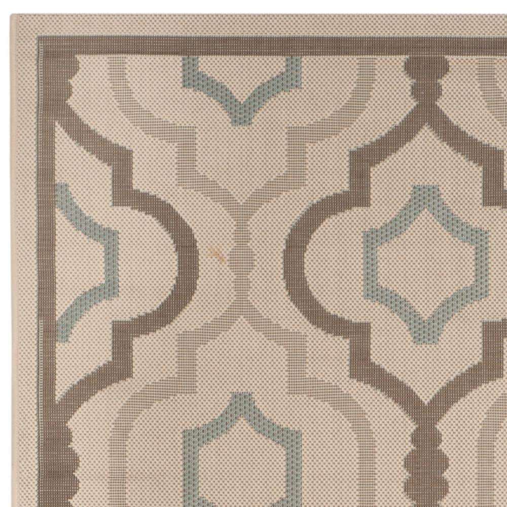 Courtyard Geometric Trellis Beige 5'3" x 7'7" Indoor/Outdoor Rug