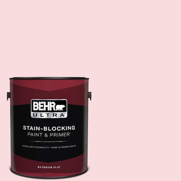 BEHR ULTRA 1 gal. #130C-1 Powdered Blush Flat Exterior Paint & Primer