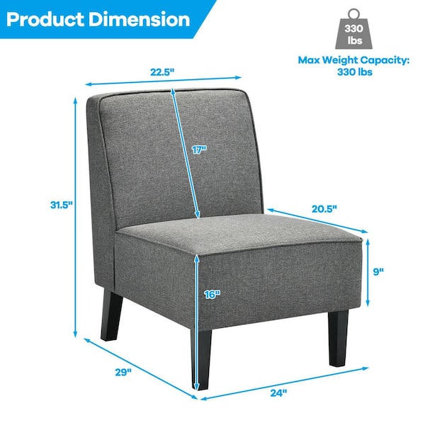 Gymax Modern Armless Accent Chair