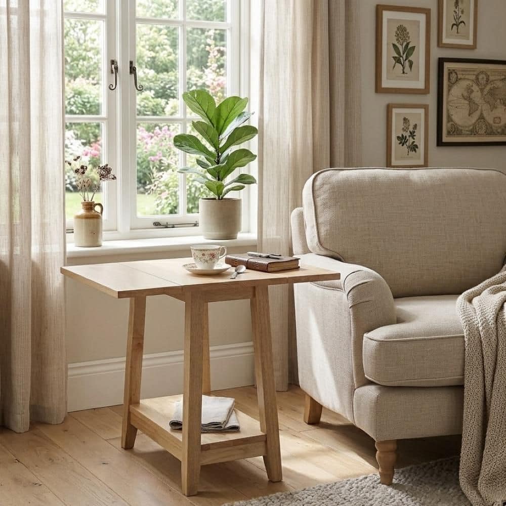 Nevi Honey 22 in. Square Drop-leaf Side Table price history on PriceWatchPro