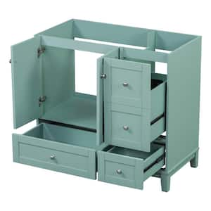 35.4 in. W x 17.5 in. D x 33 in. H Bath Vanity Cabinet without Top in Green