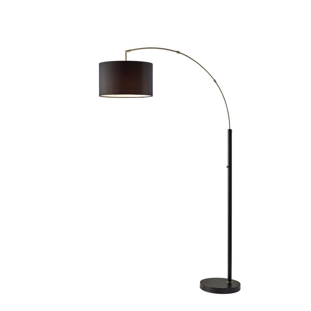 Preston 76 in. 1-Light Black and Brushed Steel Bulb Pendant -  Adesso, 4012-01