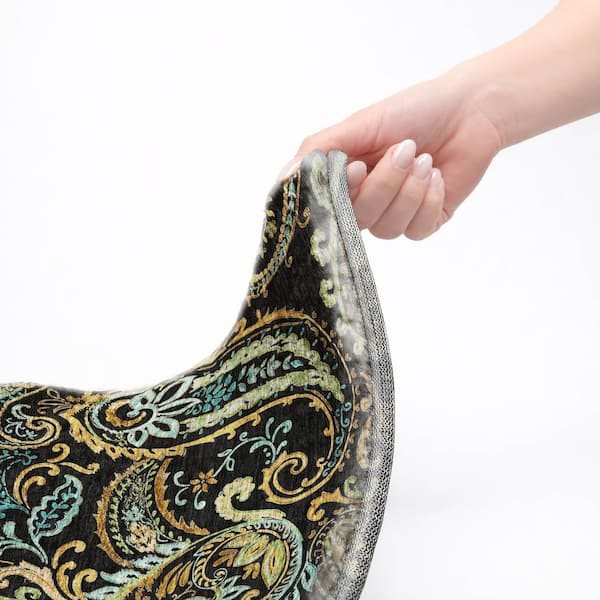 Dream Shag Premium Machine Washable Abstract ADS533 Black 3 ft. x 4 ft. Area Rug
