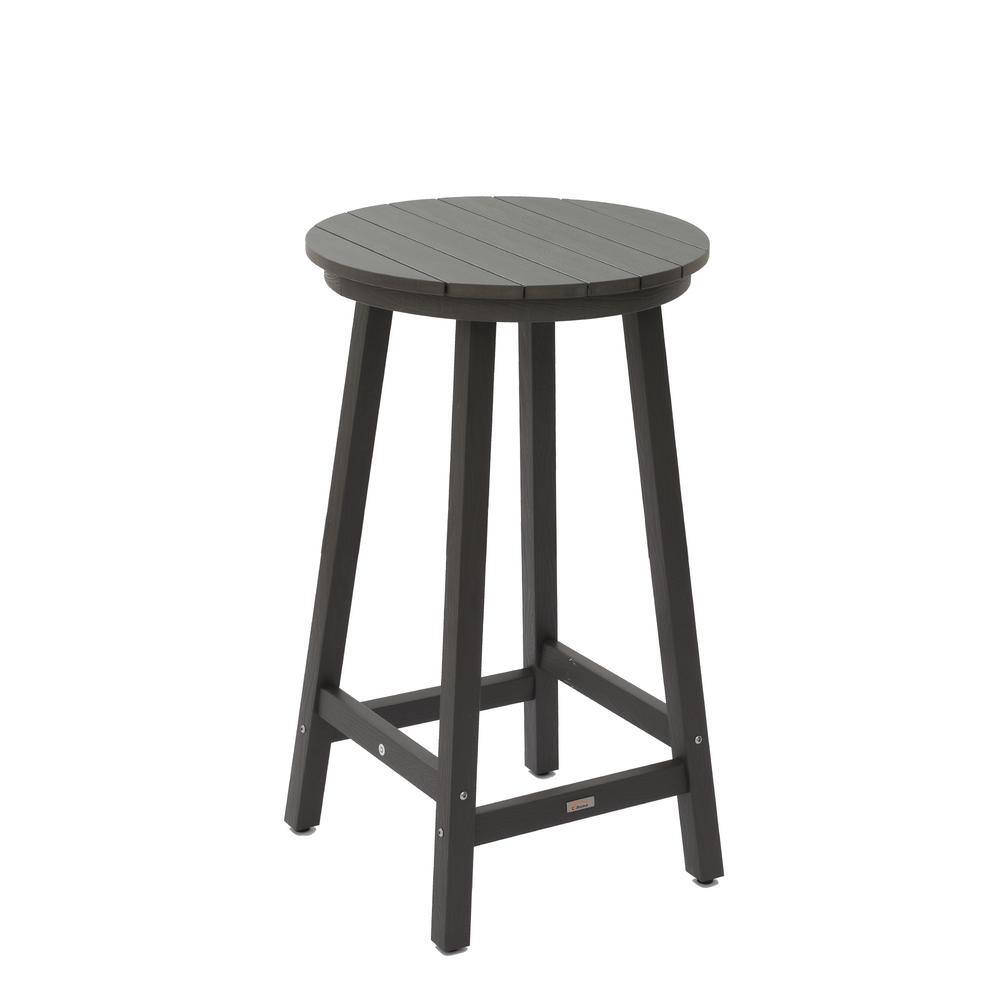 Clihome Plastic Outdoor Bar Height Bistro Table in Gray CLB03GY The Home Depot