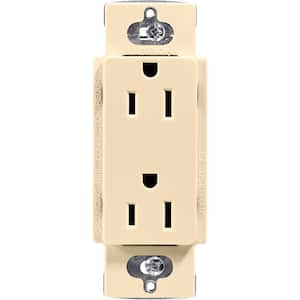 Claro 15 Amp Duplex Outlet, Ivory (CAR-15-IV)