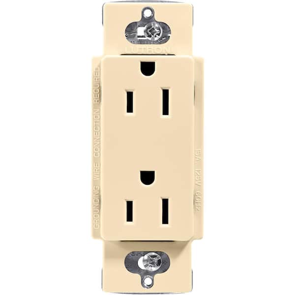 Claro 15 Amp Duplex Outlet, Ivory (CAR-15-IV)