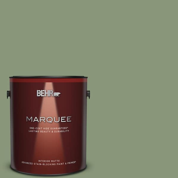 BEHR MARQUEE 1 gal. #S390-5 Laurel Tree One-Coat Hide Matte Interior Paint & Primer