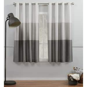 Chateau Black Pearl Stripe Light Filtering Grommet Top Curtain, 54 in. W x 63 in. L (Set of 2)