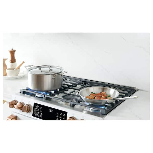 Cafe 30 Matte White Slide-in Double Oven Induction Range
