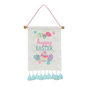 19 in. Happy Easter with Eggs Banner