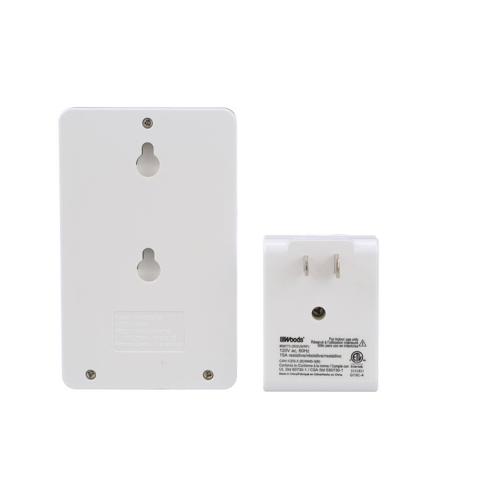 White Wireless Push Button Wall Switch with Remote