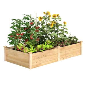 Original Natural Wood Cedar Rectangle Raised Garden Bed (96 in. L x 48 in. W x 17.5 in. H)