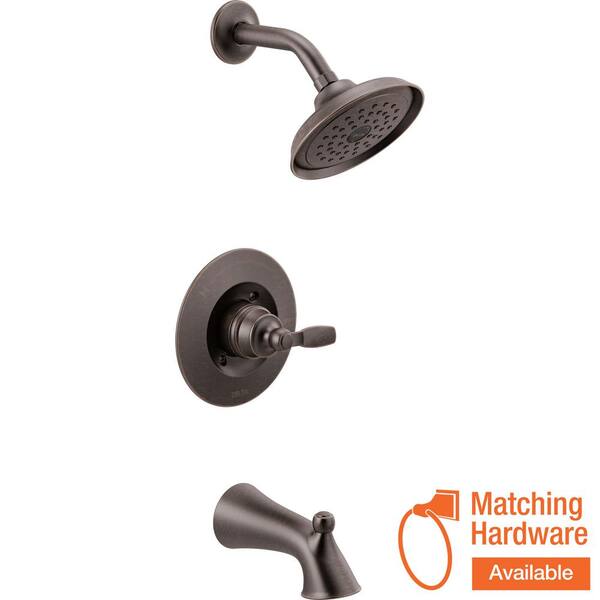 Delta Woodhurst 1-Handle Wall Mount Tub and Shower Trim Kit in Venetian ...