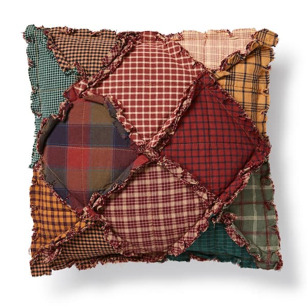 DONNA SHARP Campfire Square Brown Polyester 14 in. x 14 in. Square Decorative Throw Pillow