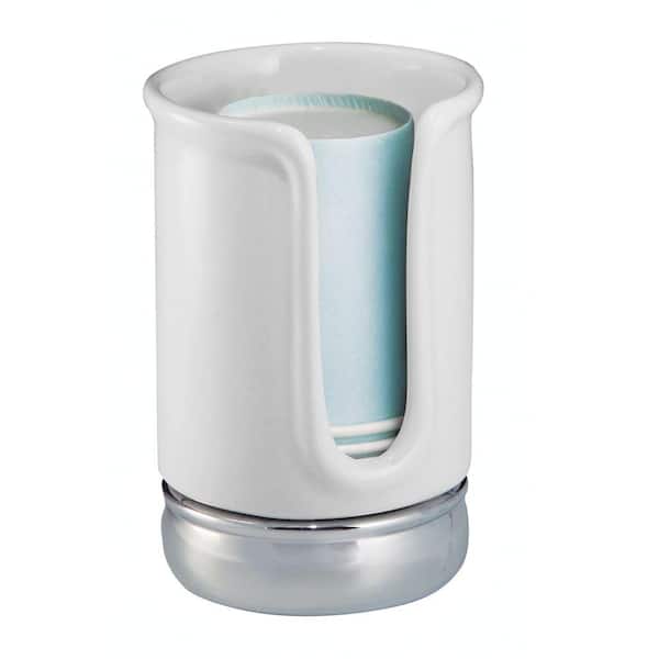 interDesign York Disposable Cup Dispenser in White/Chrome
