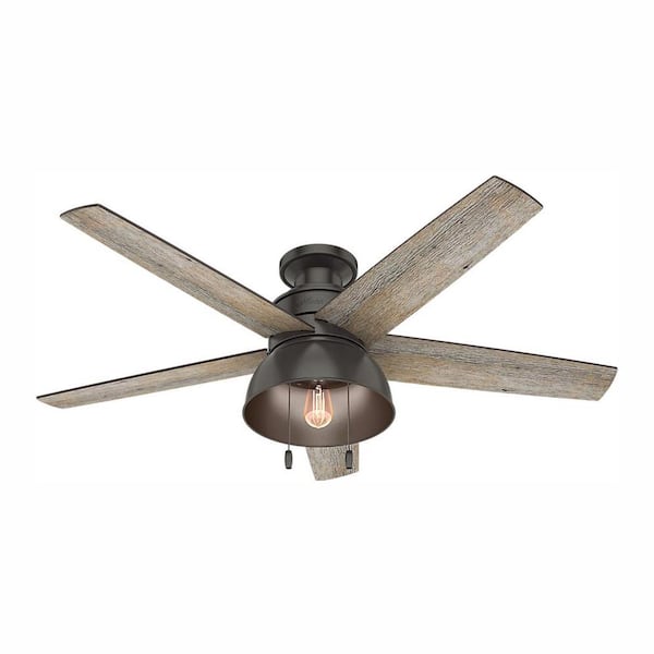 Hunter Bishop Hill 52 in. LED Indoor/Outdoor Noble Bronze Ceiling Fan with Light Kit