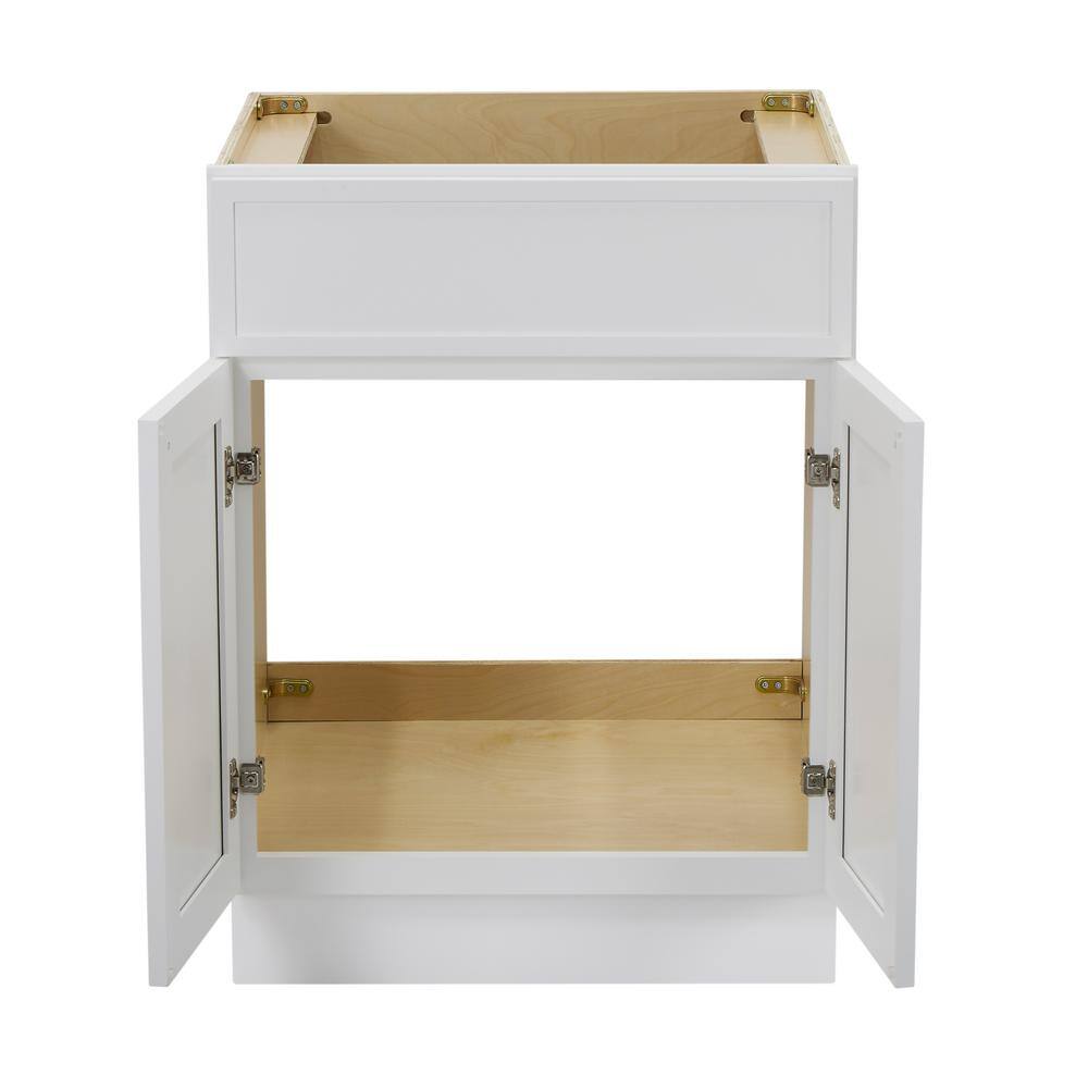 White Birch Plywood Freestanding Single Base Cabinet with Soft Close Doors