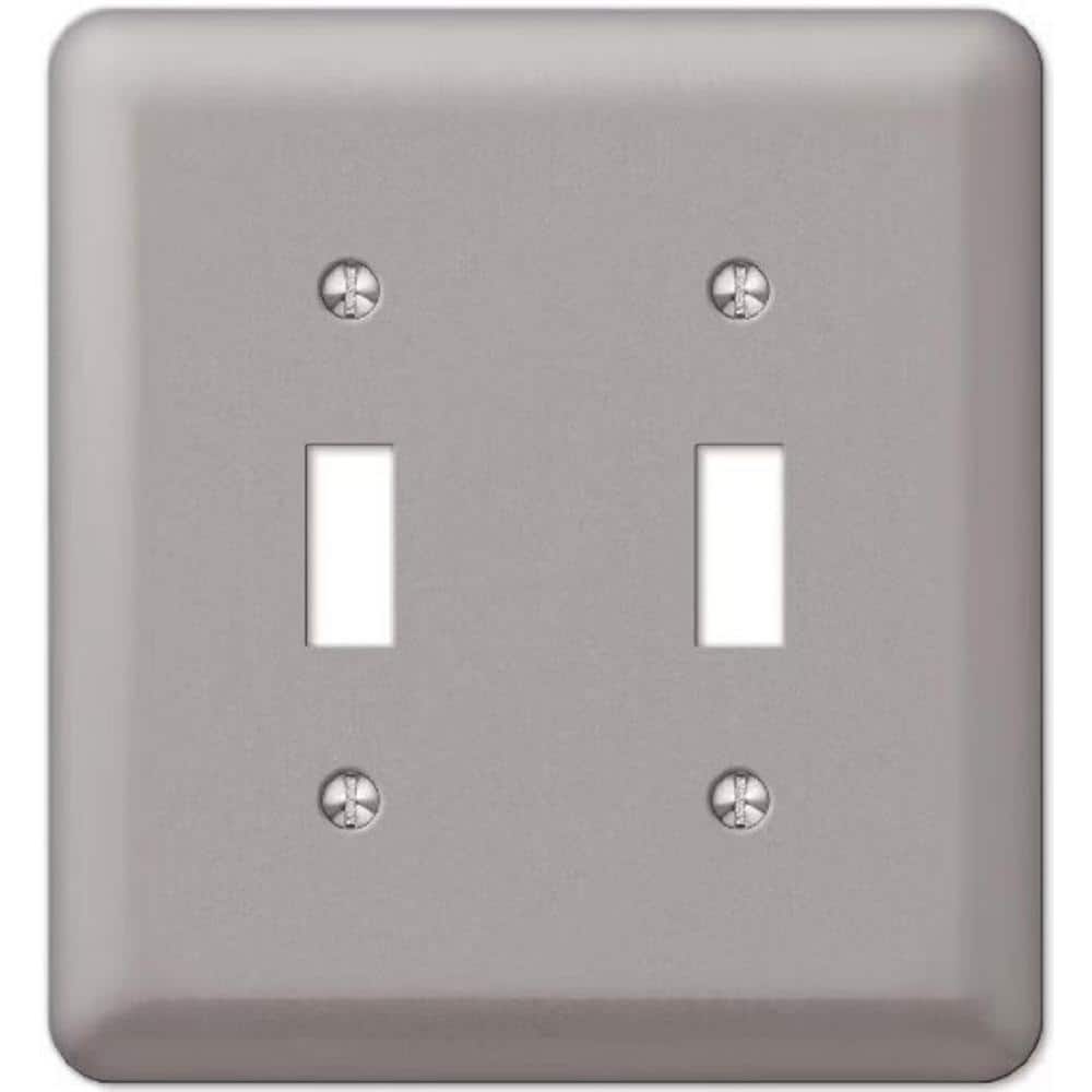 Declan 2-Gang Toggle Smooth Pewter Steel Metal Wall Plate price history on PriceWatchPro