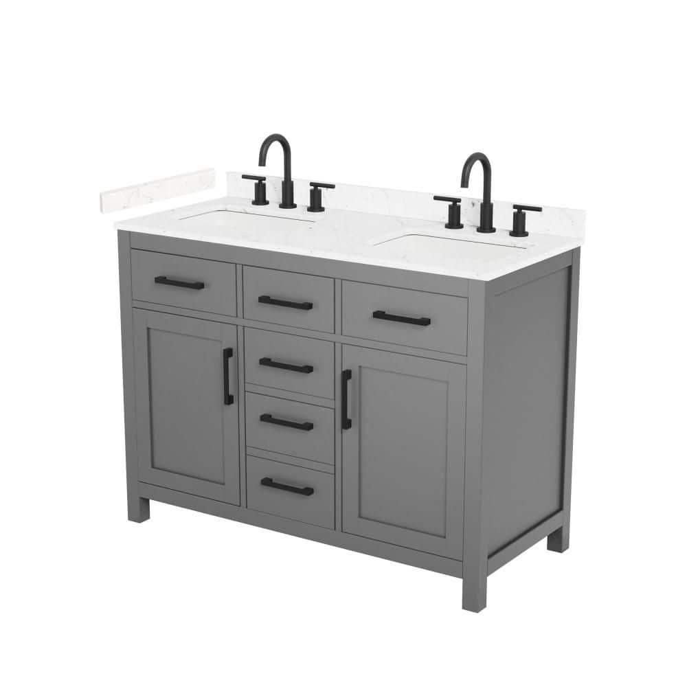 Beckett 48 in. Double Freestanding Dark Gray Bath Vanity with Top price history on PriceWatchPro