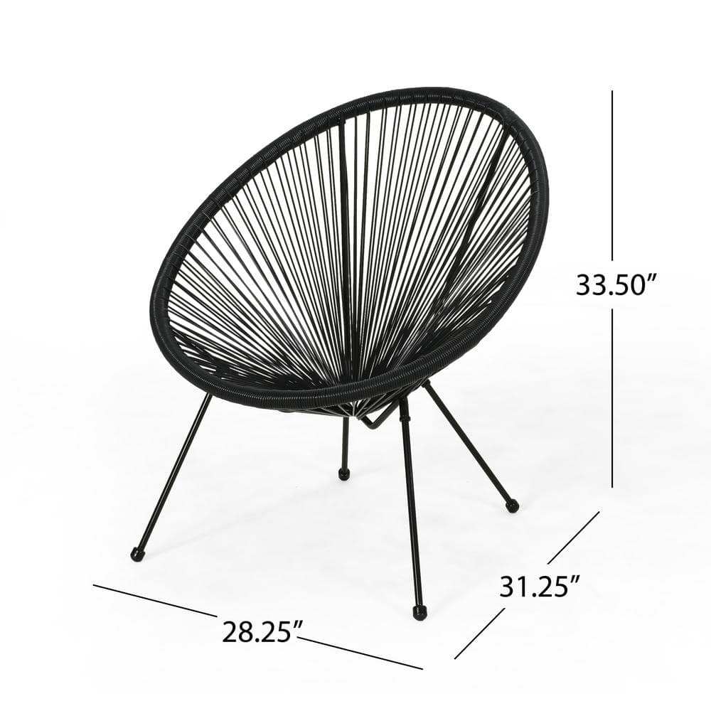 Black and Gray Steel Frame 2-Person Outdoor Chat Set
