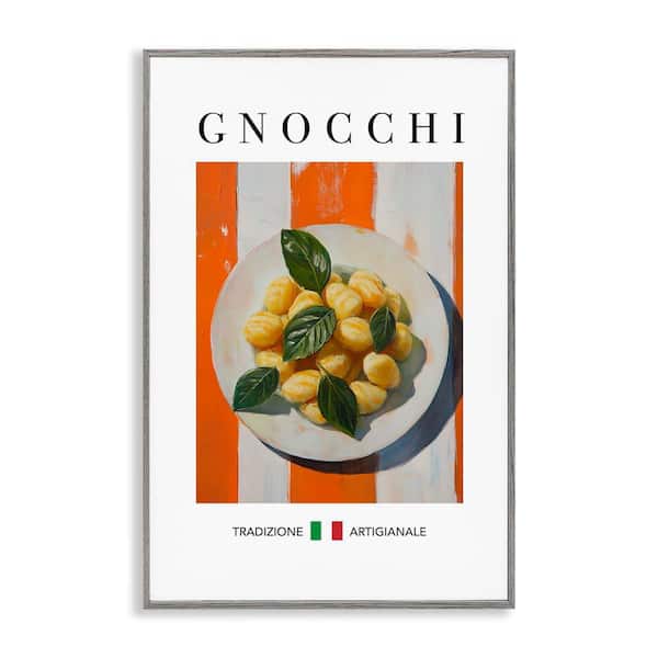 Traditional Gnocchi Pasta by Andreas Magnusson Gray Framed Food Giclee Art Print 18 in. x 12 in.