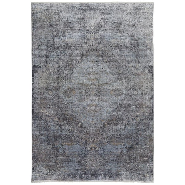 5 ft. x 7 ft. Gray, Silver Abstract Area Rug