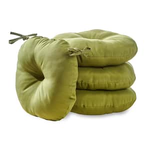 Solid Summerside Green 15 in. Round Outdoor Seat Cushion (4-Pack)
