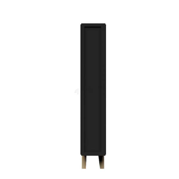 Slim Shaker Assembled 6 in. W x 34.5 in. H x 24 in. D Spice Base Kitchen Cabinet in Black