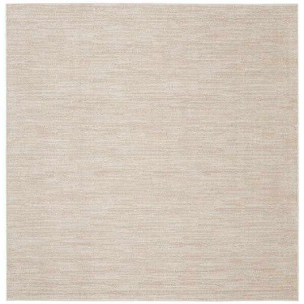 Nourison Essentials 5 ft. x 5 ft. Ivory Beige Square Solid Contemporary ...