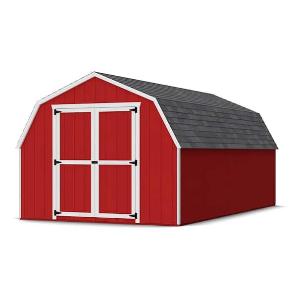 Little Cottage Co. Value Gambrel 10 ft. x 18 ft. Outdoor Wood Storage Shed Precut Kit with 4 ft. Sidewalls and Floor (180 sq. ft.)