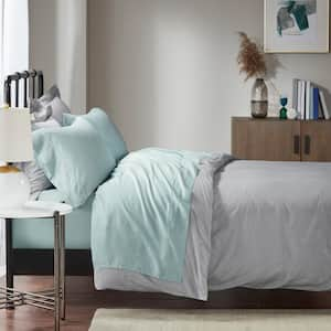 1500-Thread Count Seafoam Queen Cotton Blend 4-PC Sheet Set