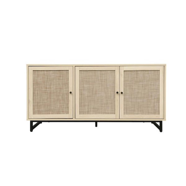 Miscool Anky 47.25 in. W x 15.75 in. D x 23.23 in. H Brown Particle Board Freestanding Bathroom Linen Cabinet in Natural