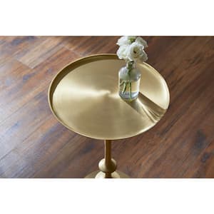 Bellkirk Round Gold Metal Accent Table (14.5 in. W x 22.25 in. H)