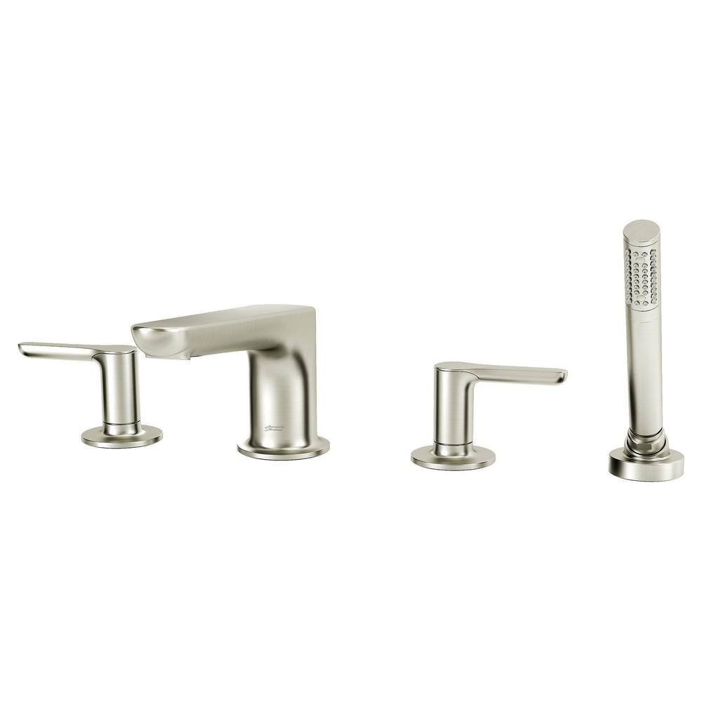 Brushed Nickel Roman Tub Faucet with Hand Shower