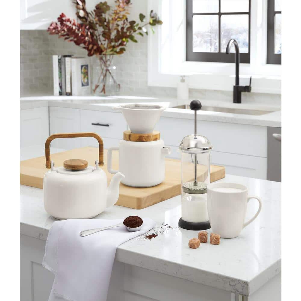 White Wood Drop Leaf Kitchen Cart with Spice Rack