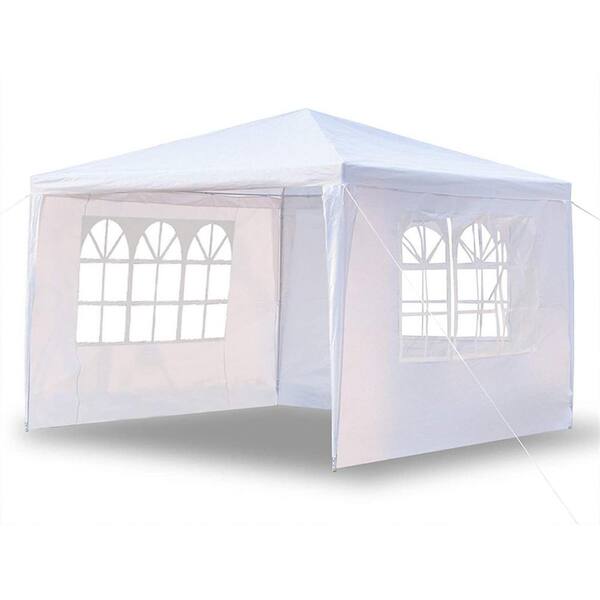maocao hoom 10 ft. x 10 ft. White Outdoor Party Tent Gazebo Patio Tent with 4 Sides Walls
