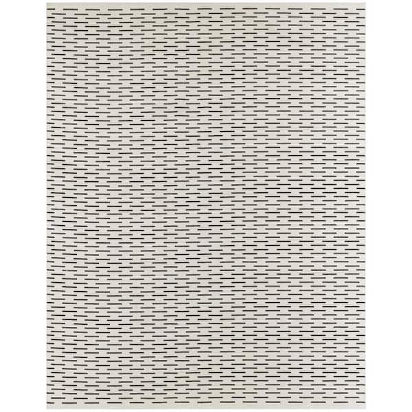 Nourison Nordic Ivory Black 8 ft. x 10 ft. All-over design Contemporary Area Rug