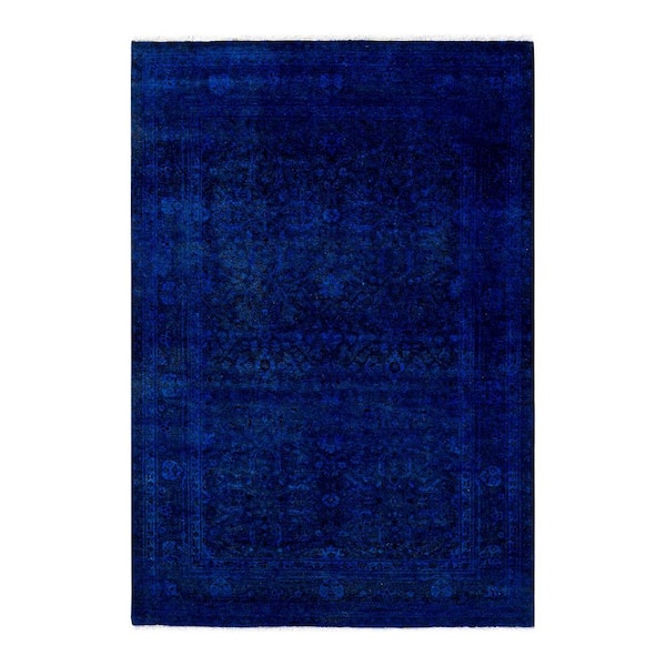 Solo Rugs One-of-a-Kind Contemporary Purple 4 ft. x 6 ft. Hand Knotted Overdyed Area Rug