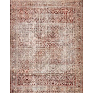 Layla Cinnamon/Sage 2 ft. 3 in. x 3 ft. 9 in. Distressed Bohemian Printed Area Rug