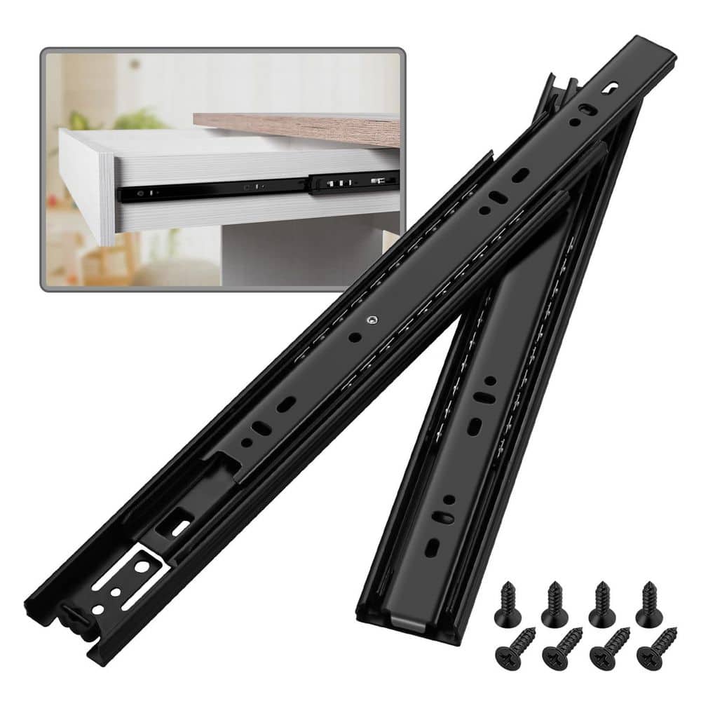 Full Extension 12 in. Black Steel Side Mount Soft-Close Heavy Duty Ball Bearing Drawer Slides 1 Pair price history on PriceWatchPro