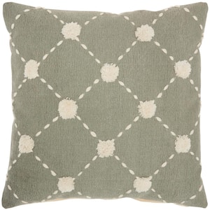 Lifestyles Sage Green Geometric 20 in. x 20 in. Throw Pillow