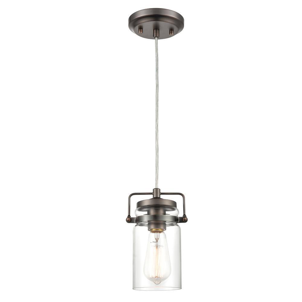 Topeka 1-Light Modern Bronze Mini-Pendant with Clear Glass Shade price history on PriceWatchPro