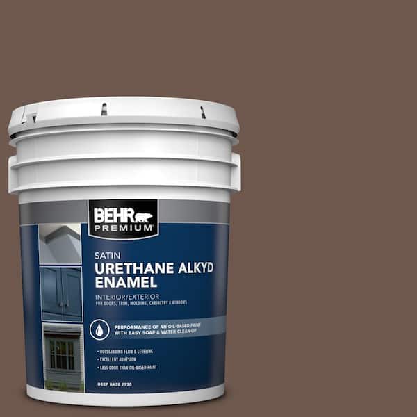 BEHR PREMIUM 5 gal. #N170-6 Natural Bark Urethane Alkyd Satin Enamel Interior/Exterior Paint
