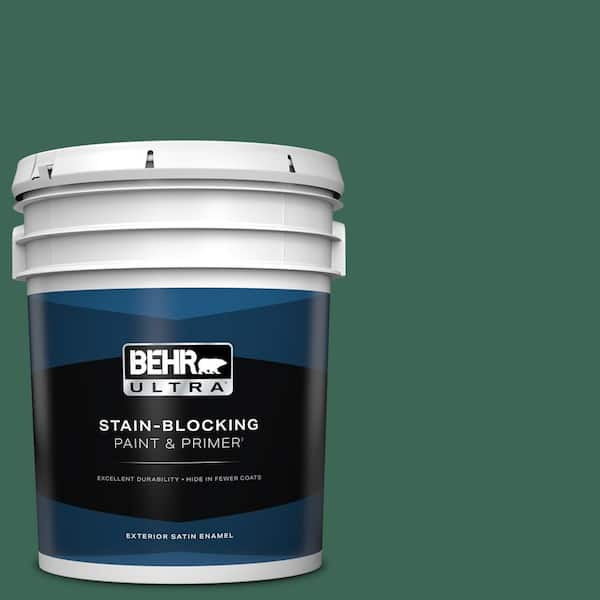 BEHR ULTRA 5 gal. #480D-7 Isle of Pines Satin Enamel Exterior Paint & Primer