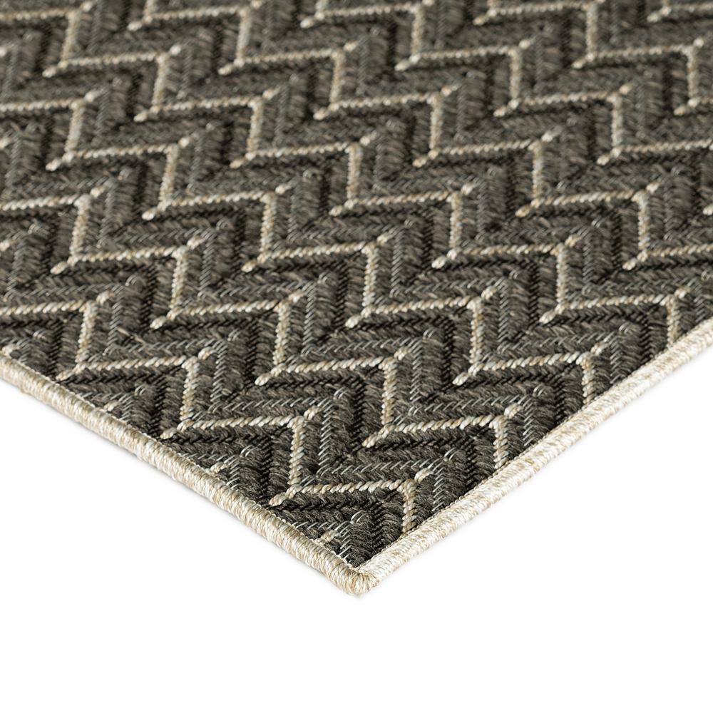 Charcoal Gray Geometric Flat Woven 8' x 10' Area Rug