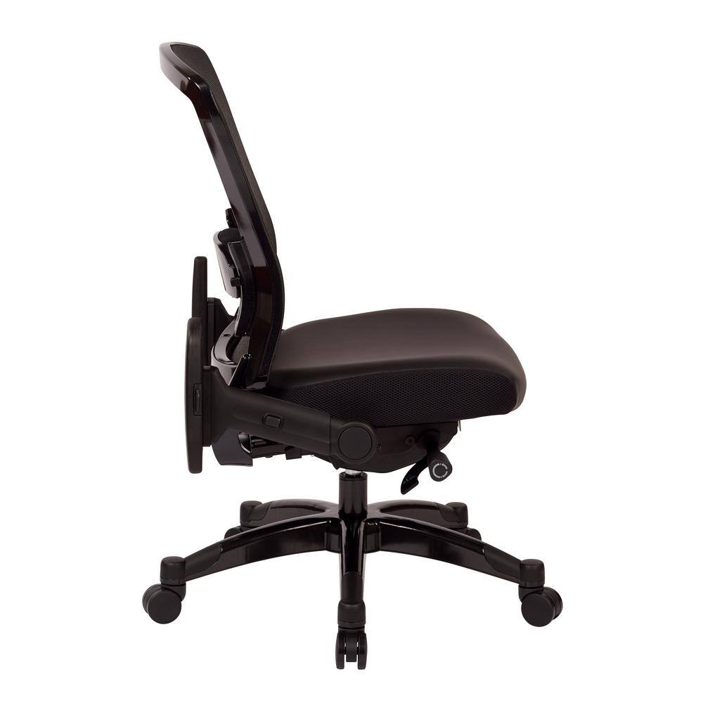 Executive Gunmetal Adjustable Mesh & Leather Office Chair