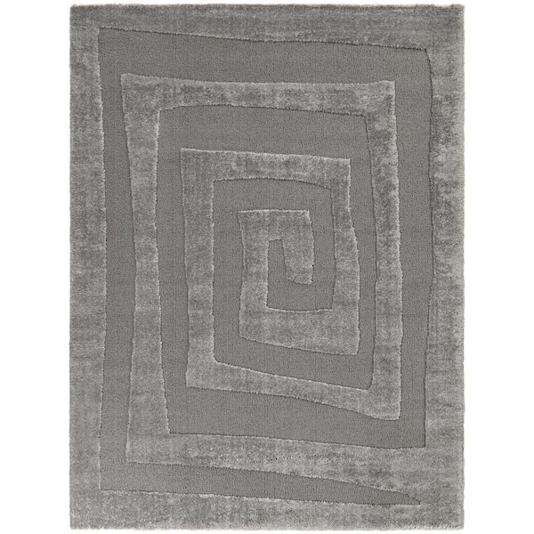 Unbranded Draco Grey 7 ft. 10 in. x 10 ft. Abstract Area Rug