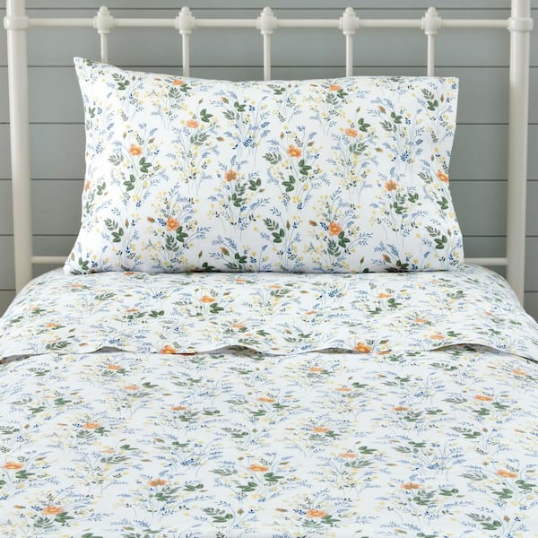 StyleWell Brushed Soft Microfiber Multi-Color Botanical Floral 4-Piece Queen  Sheet Set SU95SS-QUEEN-BF - The Home Depot